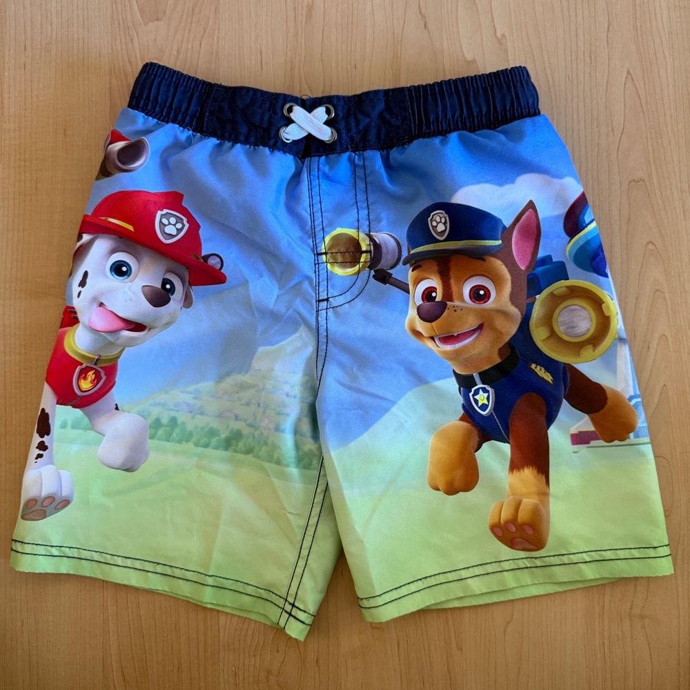 Paw Patrol Nickelodeon Lined Swim Shorts Swim Trunks, Boys’ Size 5/6